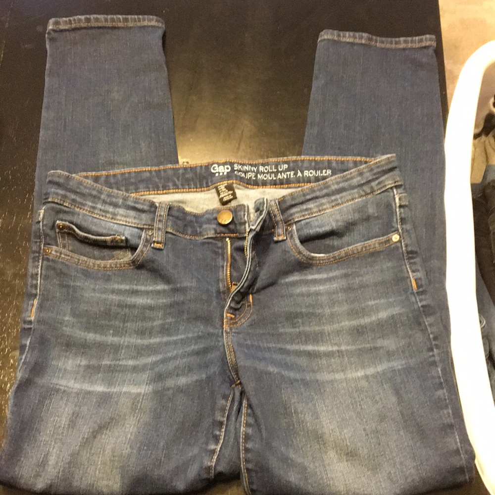 Gap skinny roll up jeans